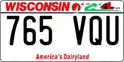 WI license plate 765VQU