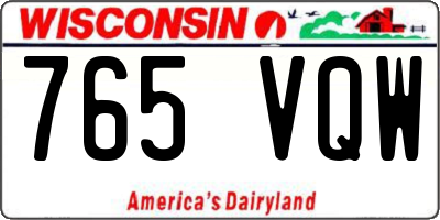 WI license plate 765VQW