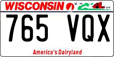 WI license plate 765VQX