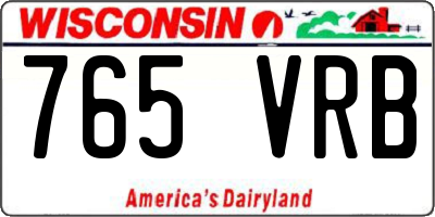 WI license plate 765VRB