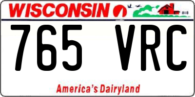 WI license plate 765VRC