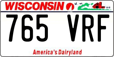 WI license plate 765VRF