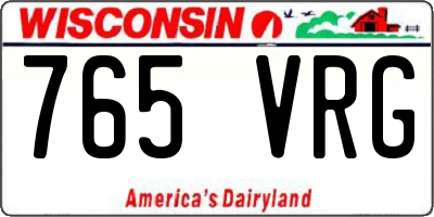 WI license plate 765VRG