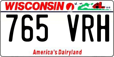 WI license plate 765VRH