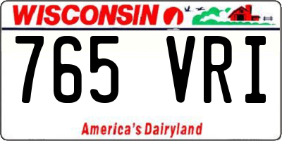 WI license plate 765VRI
