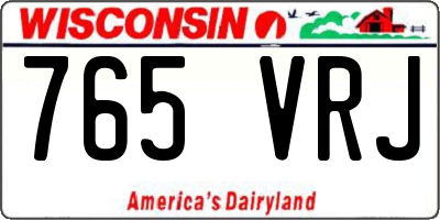 WI license plate 765VRJ