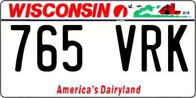 WI license plate 765VRK