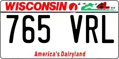WI license plate 765VRL