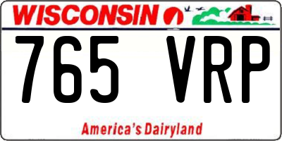 WI license plate 765VRP