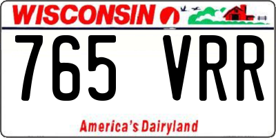 WI license plate 765VRR