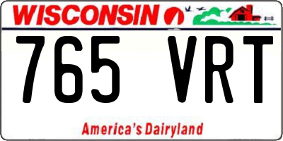 WI license plate 765VRT