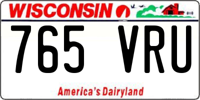 WI license plate 765VRU