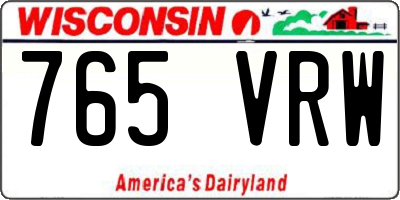 WI license plate 765VRW