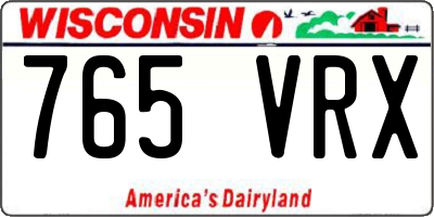 WI license plate 765VRX