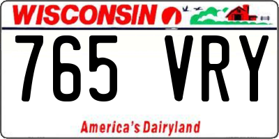 WI license plate 765VRY
