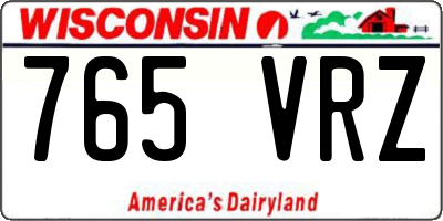 WI license plate 765VRZ