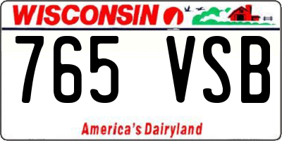 WI license plate 765VSB