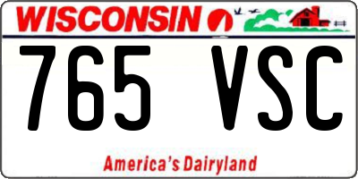 WI license plate 765VSC