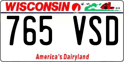 WI license plate 765VSD