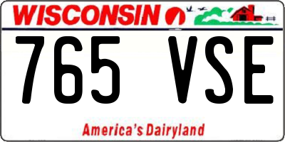 WI license plate 765VSE