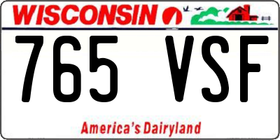WI license plate 765VSF