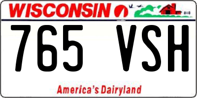 WI license plate 765VSH