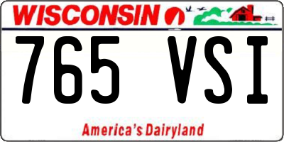 WI license plate 765VSI