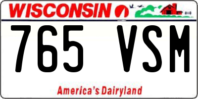WI license plate 765VSM