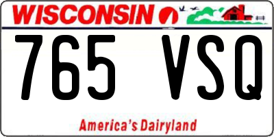 WI license plate 765VSQ
