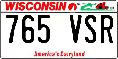 WI license plate 765VSR