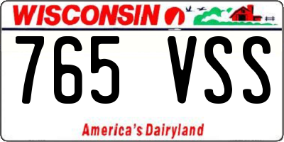 WI license plate 765VSS