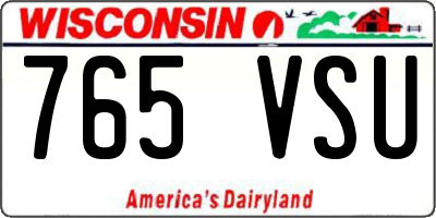 WI license plate 765VSU