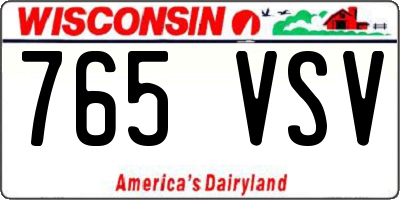 WI license plate 765VSV