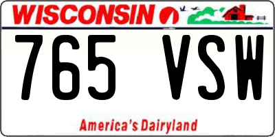 WI license plate 765VSW