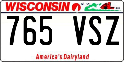 WI license plate 765VSZ