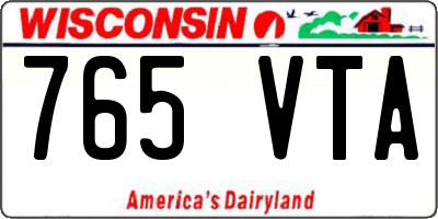 WI license plate 765VTA