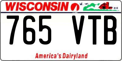 WI license plate 765VTB