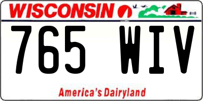 WI license plate 765WIV