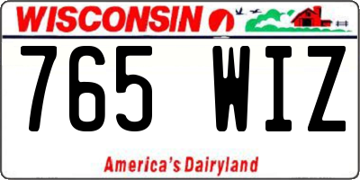 WI license plate 765WIZ