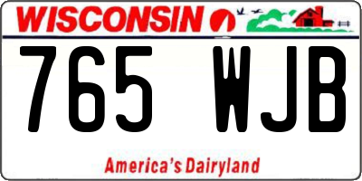 WI license plate 765WJB