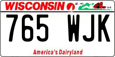 WI license plate 765WJK