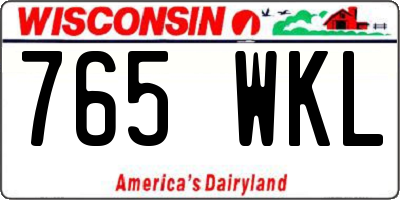 WI license plate 765WKL
