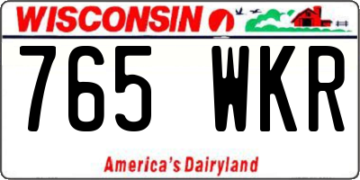 WI license plate 765WKR