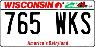 WI license plate 765WKS