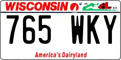 WI license plate 765WKY