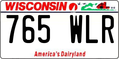 WI license plate 765WLR