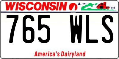 WI license plate 765WLS