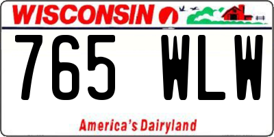 WI license plate 765WLW