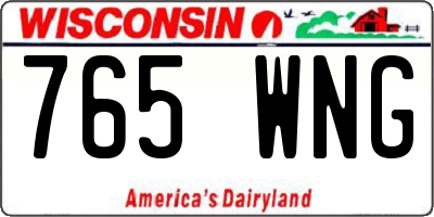 WI license plate 765WNG