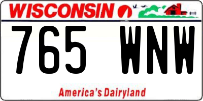 WI license plate 765WNW